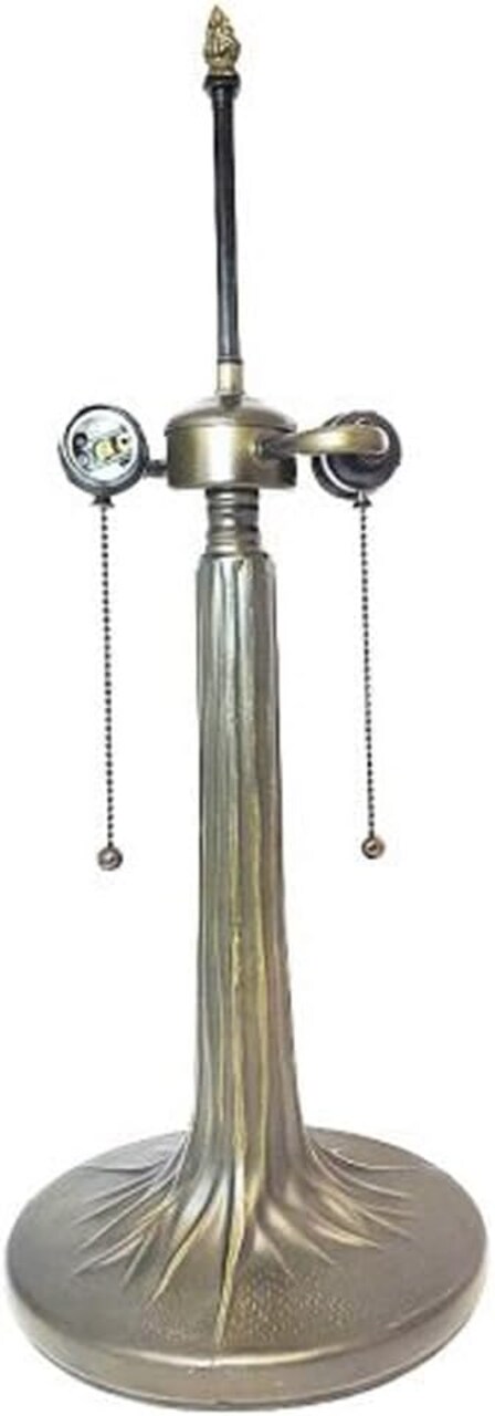 Tree Trunk Metal Lamp Base, Antique Bronze Finish With Gold Highlights, Nicely Weighted, 20-1/2" Tall
